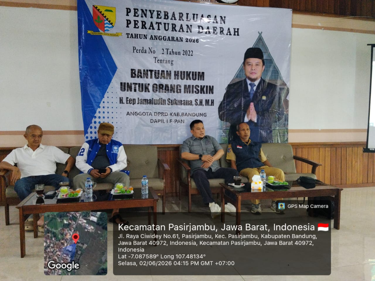 Legislator PAN H Eef Jamaludin Sukmana Sosialisasikan Perda Bantuan Hukum untuk Warga Miskin