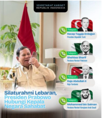 Idulfitri 1447 H, Presiden Prabowo Pererat Silaturahmi dan Persaudaraan dengan Pemimpin Negara Muslim